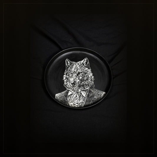 Wolf Portrait Round Plate by ASKR Wares