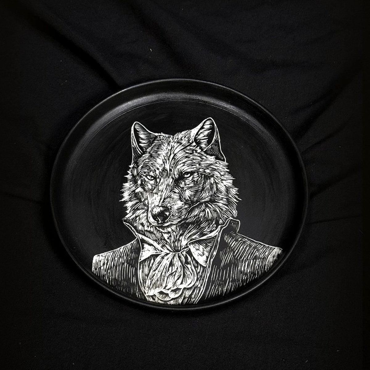 Wolf Portrait Round Plate scale-normalized cover image by ASKR Wares