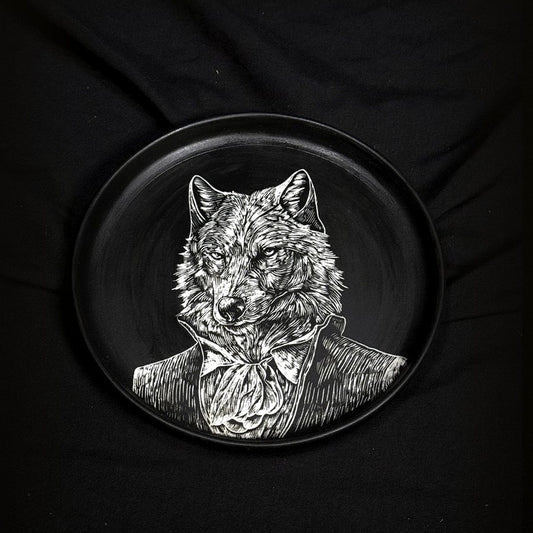Wolf Portrait Round Plate scale-normalized cover image by ASKR Wares