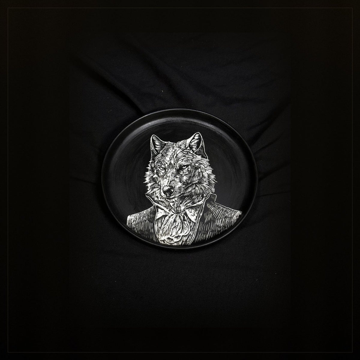 Wolf Portrait Round Plate by ASKR Wares