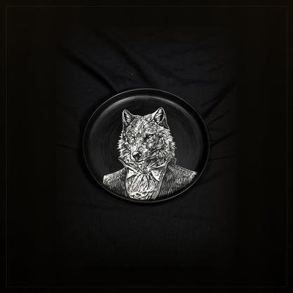 Wolf Portrait Round Plate by ASKR Wares