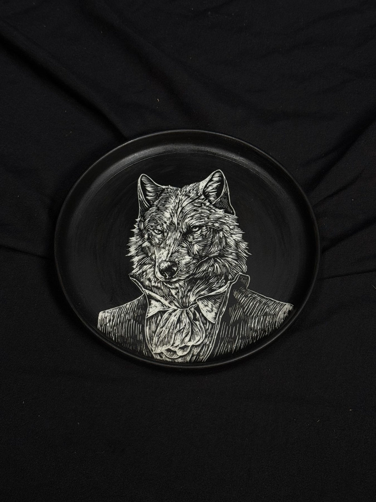 Wolf Portrait Round Plate by ASKR Wares