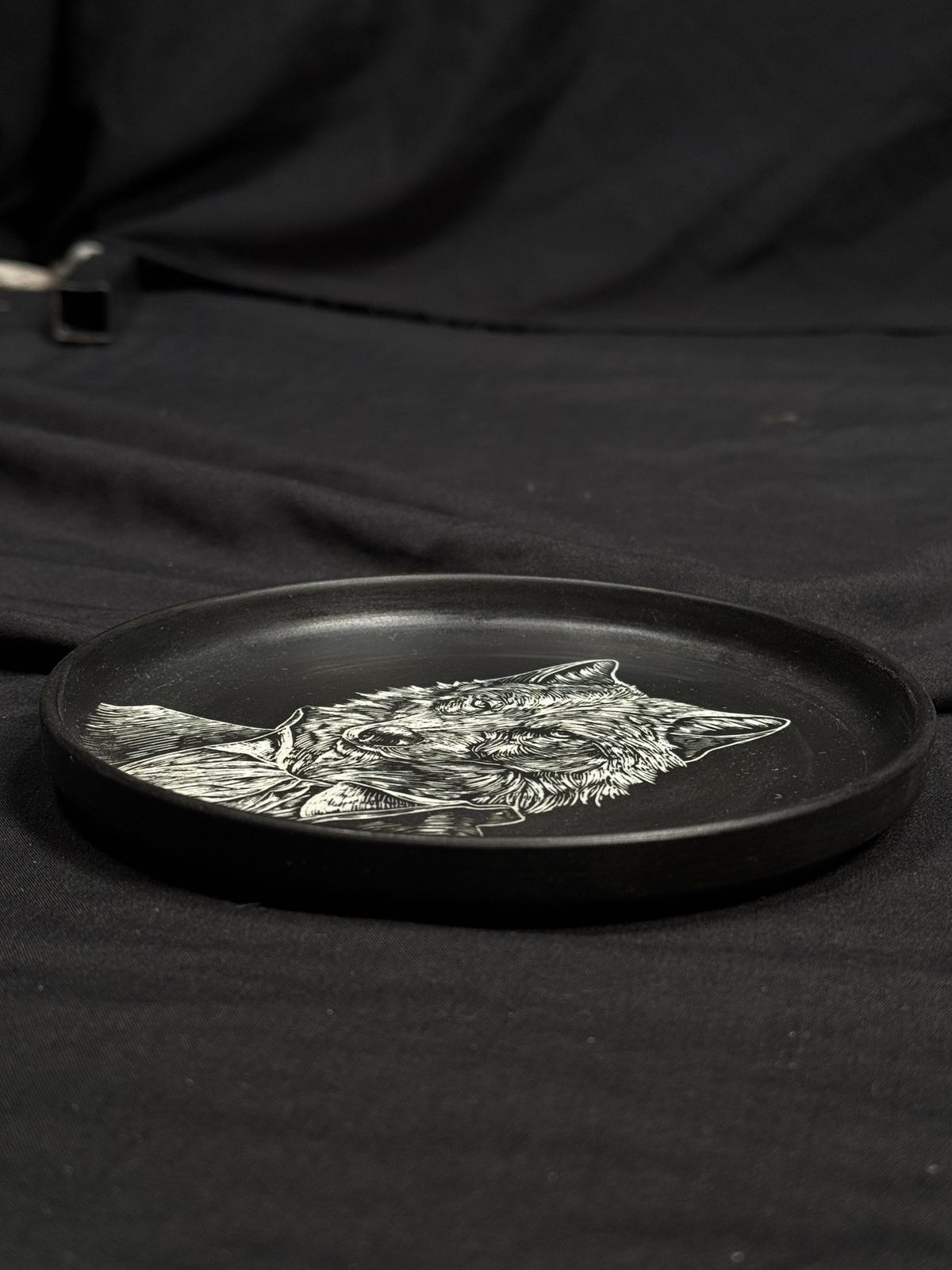 Wolf Portrait Round Plate by ASKR Wares