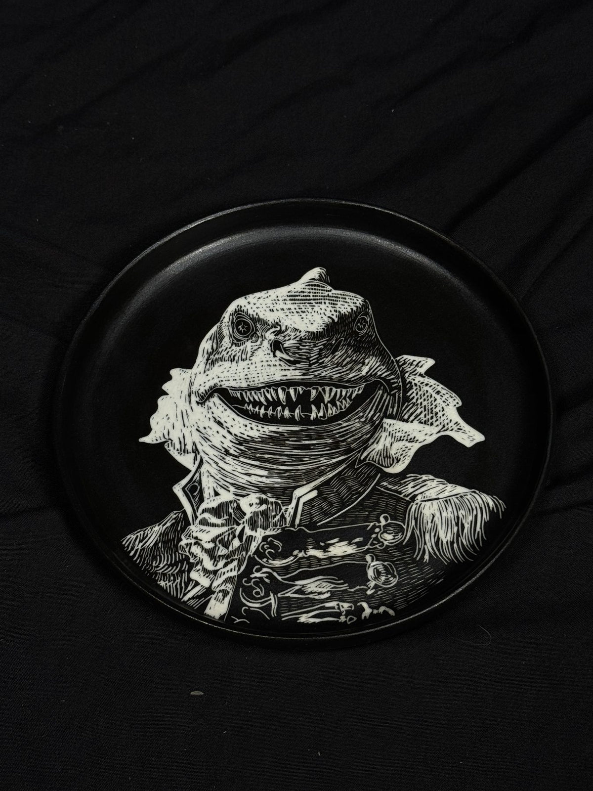 Masked Elder Round Plate by ASKR Wares