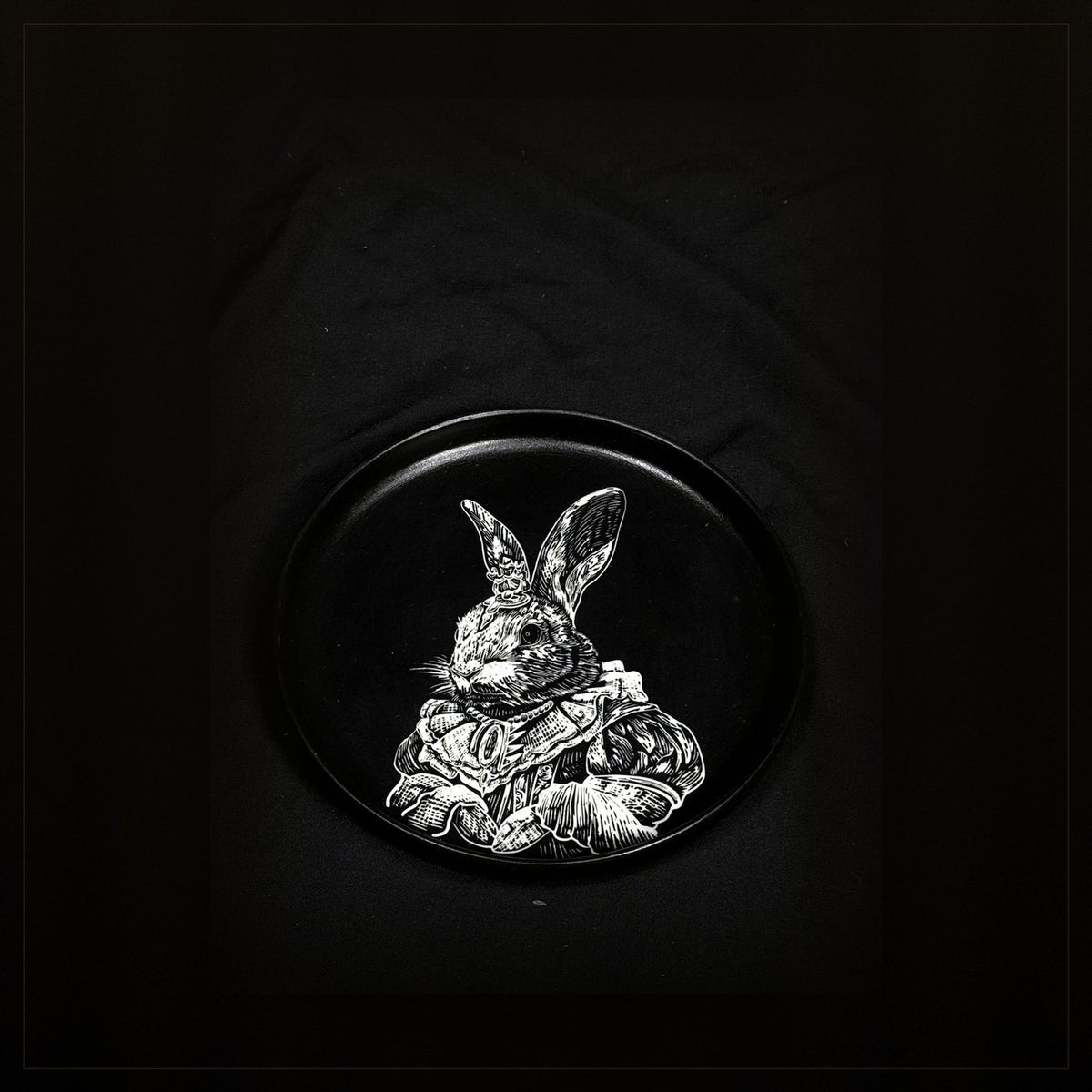 Rabbit Gentleman Round Plate by ASKR Wares