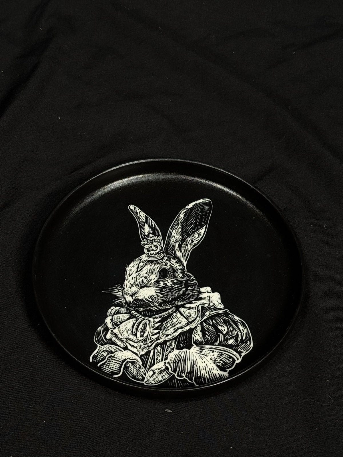 Rabbit Gentleman Round Plate by ASKR Wares