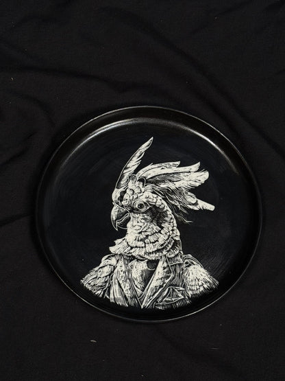 Rabbit Gentleman Round Plate by ASKR Wares