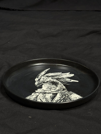 Rabbit Gentleman Round Plate by ASKR Wares