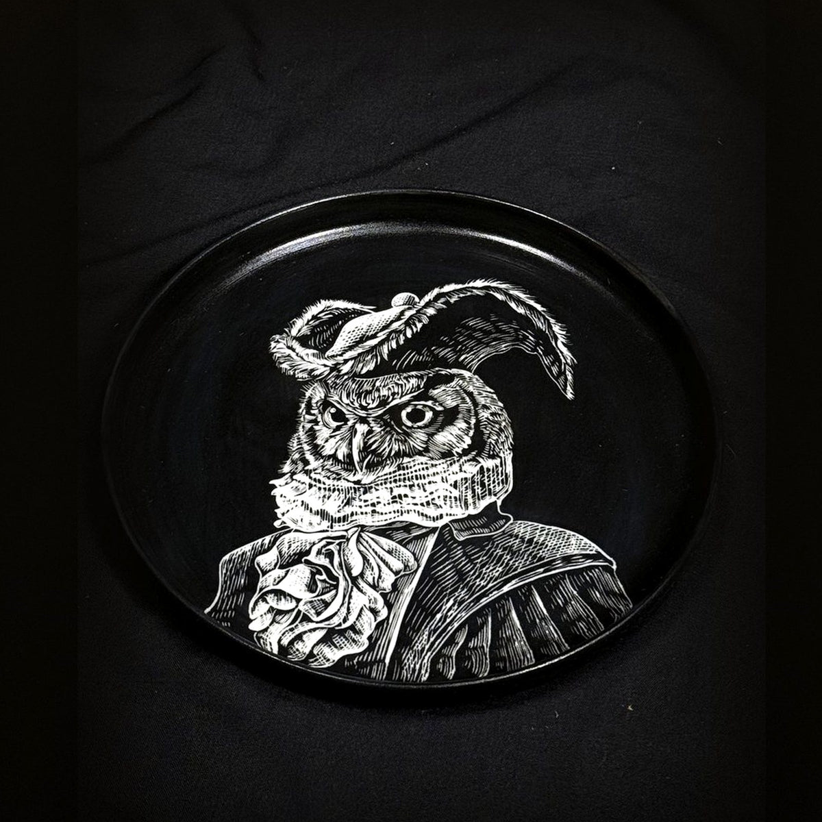 Owl Patron Round Plate scale-normalized cover image by ASKR Wares