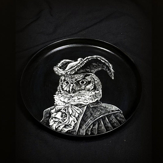 Owl Patron Round Plate scale-normalized cover image by ASKR Wares