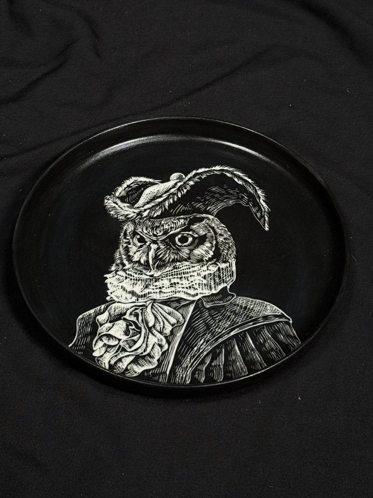 Owl Patron Round Plate by ASKR Wares