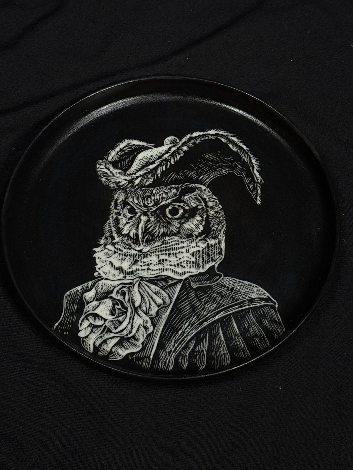 Owl Patron Round Plate by ASKR Wares