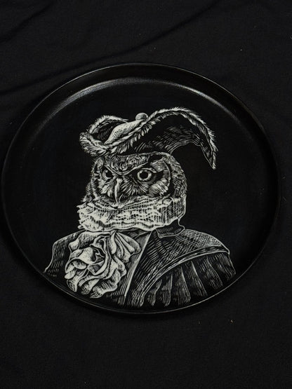 Owl Patron Round Plate by ASKR Wares