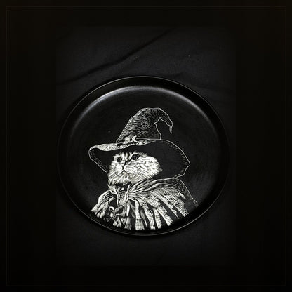 Witch Cat Round Plate by ASKR Wares