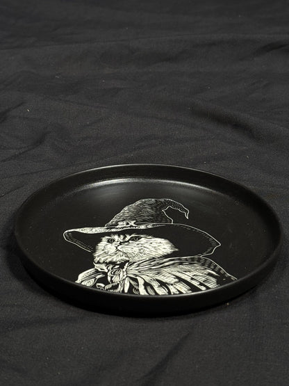 Witch Cat Round Plate by ASKR Wares