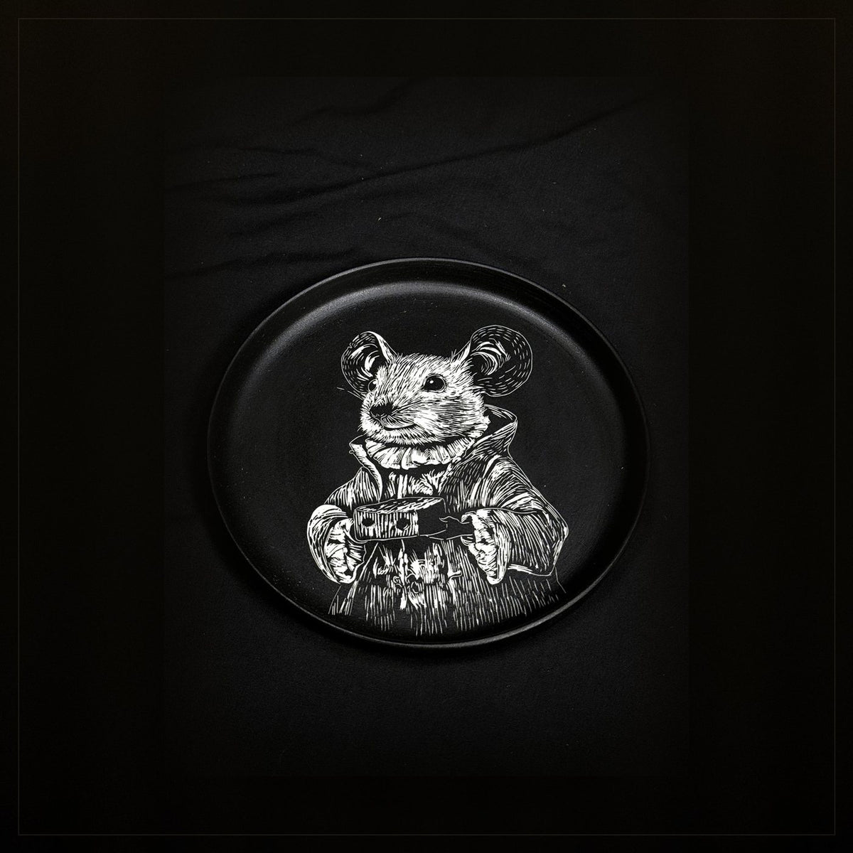 Teddy Portrait Round Plate by ASKR Wares