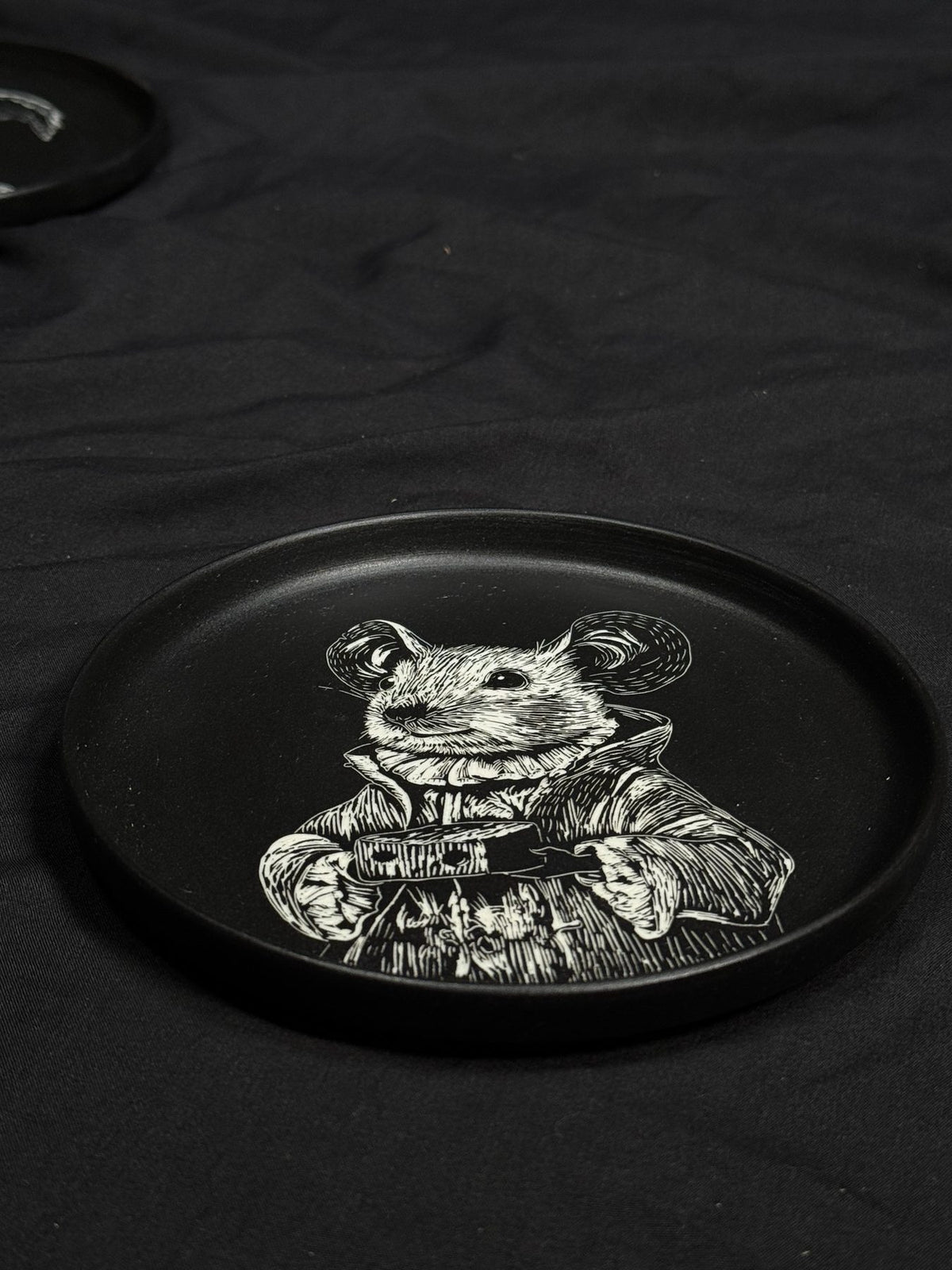 Teddy Portrait Round Plate by ASKR Wares